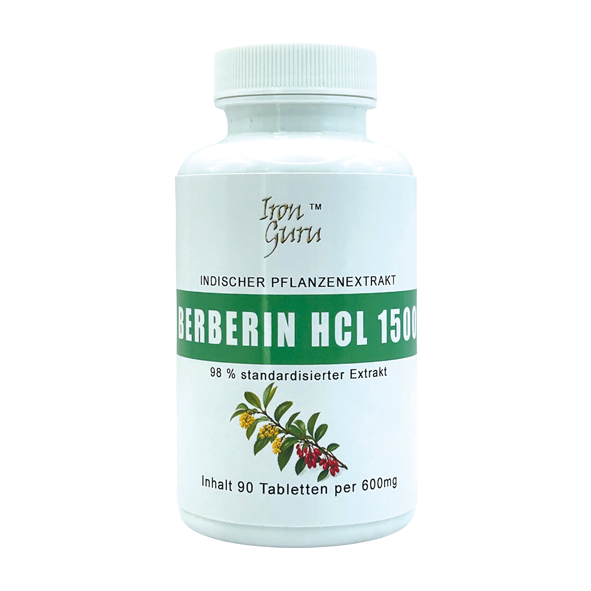 BERBERIN HCL 1500 mit 90 Tabletten je 500mg  für 1 Monat mit 98 % standardisierter Pflanzenextrakt